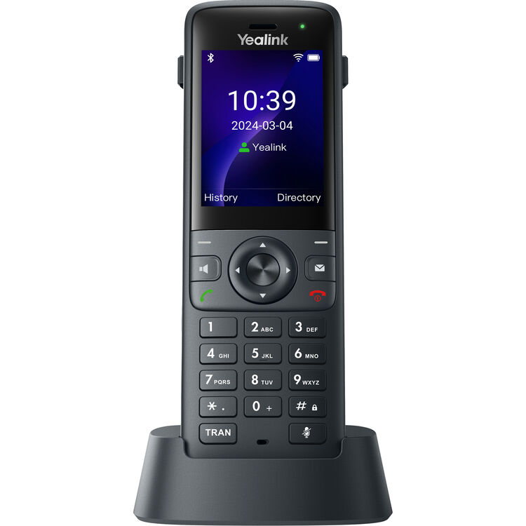 Yealink AX83H Handheld  Wi‑Fi IP Phone with Bluetooth, HD Audio, Smart Noise Cancellation, QuickCharge & Belt Clip