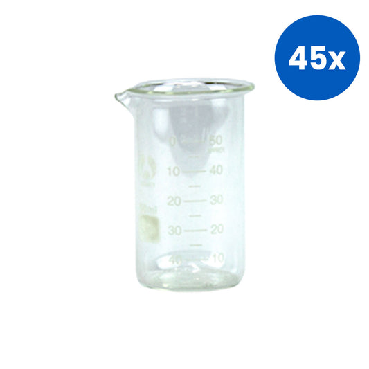 Lincon Beaker Graduated with Spout Borosilicate 50ml 2 Pieces/Box - Clear x45