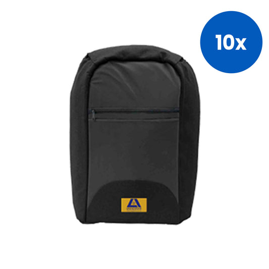 Livingstone Anti Theft Backpack Polyester with PU Coating and Leather  with USB Port - Black x10