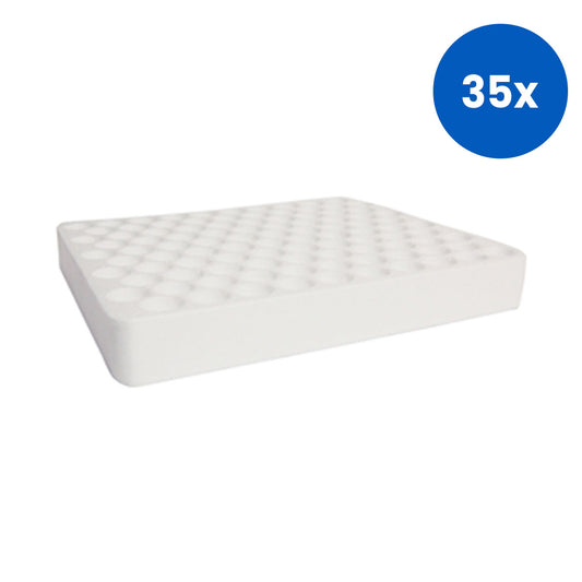Livingstone Test Tube Tray 196(L) x 165(W) x 27(H) mm 16mm Diameter 12.4g Styrofoam - White x35