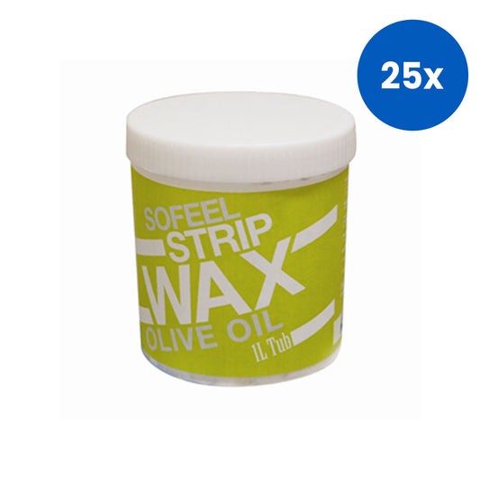 Sofeel Strip Wax Olive Extract 1 Litre Tub - Yellow x25