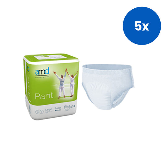 Livingstone Adult Pull Up Diaper Pants Cotton Feel Super Absorbent Large 90-150cm Waist 14 Pieces/Bag, 6 Bags or 84/Carton - White x5