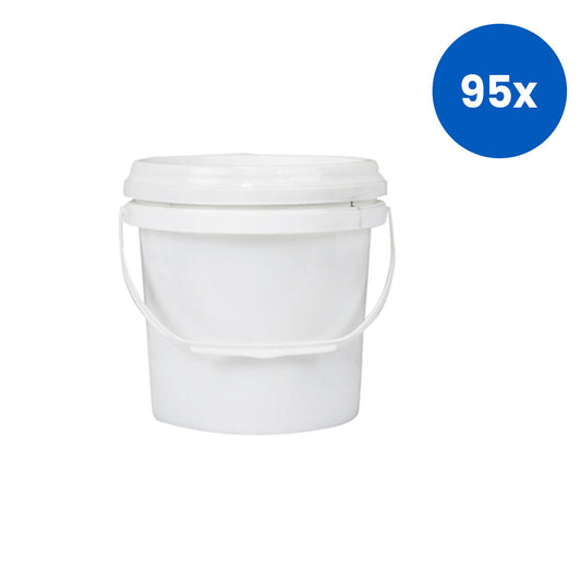Livingstone Pail Bucket with Lid 2.3 Litres 145mm x 143mm Polypropylene - White x95