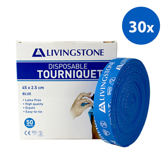 Livingstone Disposable Tourniquet - Blue x30