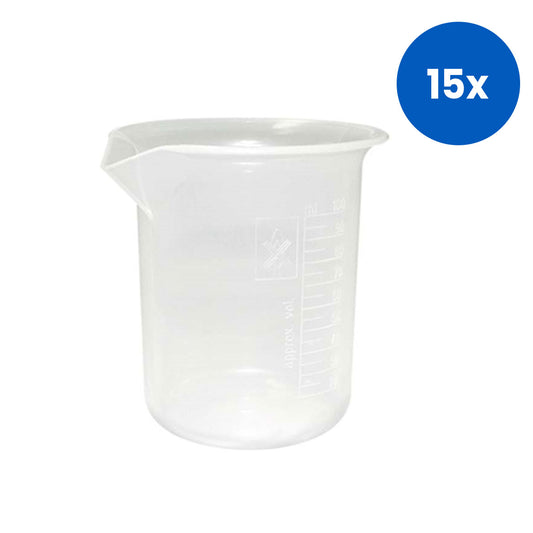 Aptaca Beaker 3000ml 158 (D) x 201 (H) Low Form Graduated with Spout Polypropylene Autoclavable - Clear x15
