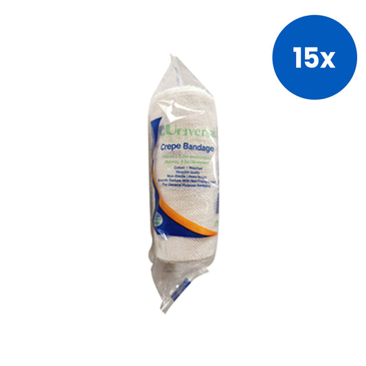 Universal Choice Crepe Bandage Heavyweight 10cm x 2.3m Heavyweight Unstretched 12/Pack - White x15