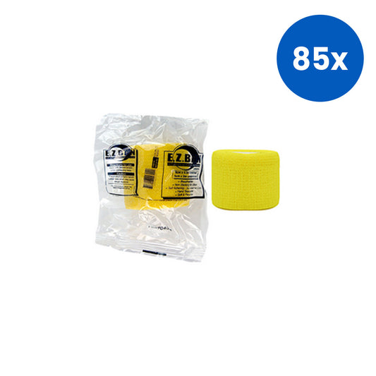 E.Z. Ban Wrap Cohesive Elastic Bandage 5cm x 2 metres stretch to 4.5 metres - Yellow x85