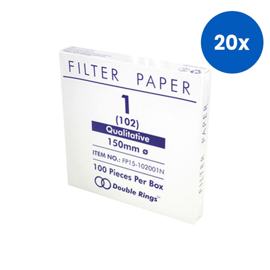 Livingstone Qualitative Filter Paper No. 102 150mm Medium Speed Biodegradable 100 Pieces/Box - White x20