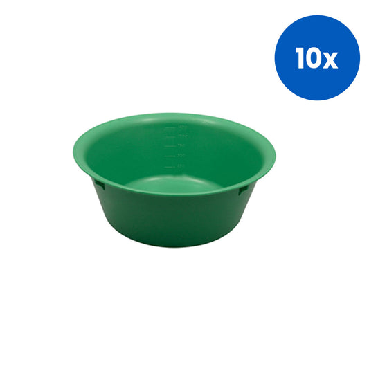 Livingstone Bowl Basin 1500ml Autoclavable Plastic 10/Carton - Green x10