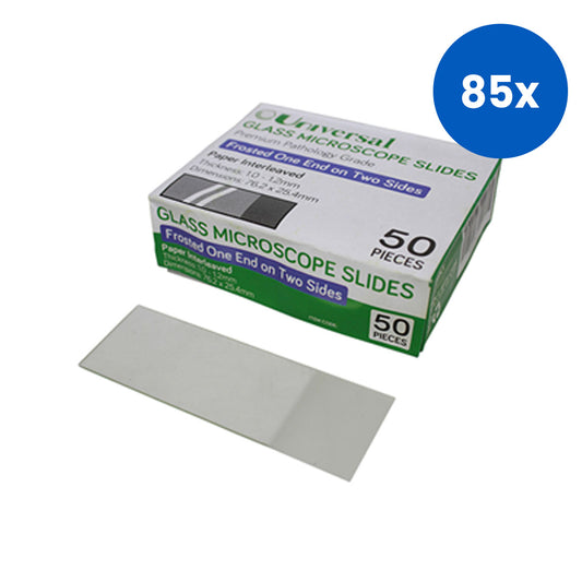 Universal Microscope Glass Slide Frosted One End Two Sides 50/Pack - White x85