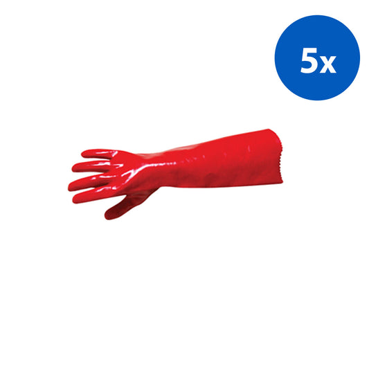 Livingstone Polyvinyl Chloride (PVC) Gauntlet Gloves - Red x5