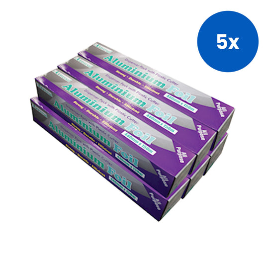 Universal Choice Aluminium Foil 44cm x 150 Metres 13 Microns 6 Rolls/Carton - Silver x5