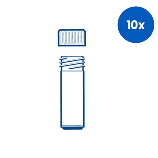 Livingstone Flat Bottom Specimen Tube 5ml 17 x 50mm Polystyrene 200 Pieces/Bag - White x10