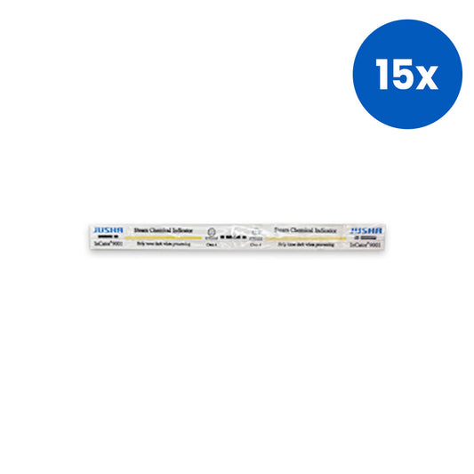 Jusha InCator Steam Chemical Emulator Indicator Strips 132 - 134 Degrees Celsius Class 4 250 Tests/Box - White x15
