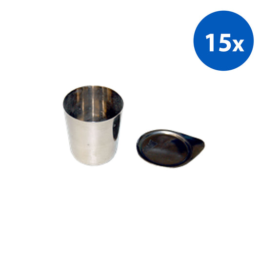 Crucible, Nickel, with Lid, 30ml, 40D x 35H mm - Silver x15