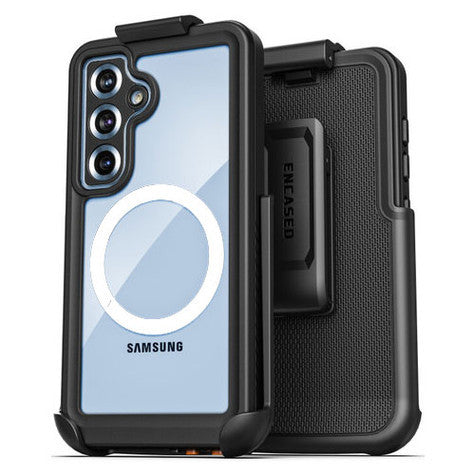 Encased Waterproof Case Samsung Galaxy S25 with Belt Clip Holster - Black