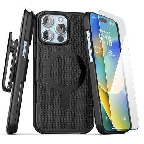 Encased Slimline Case iPhone 16 Pro Max with Tempered Glass - Black