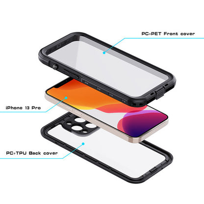 Krakatoo Classic WaterProof Case iPhone 13 Pro - Black/Clear