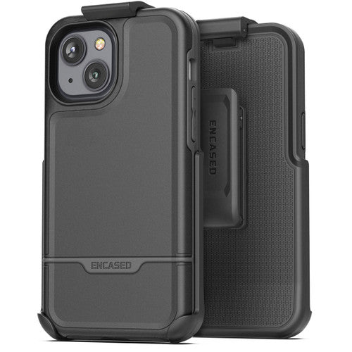 Encased Rebel Case iPhone 14 with Belt Clip Holster - Black