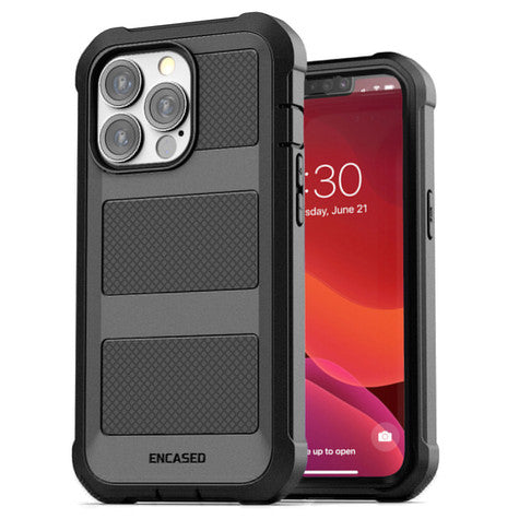 Encased Falcon Shield Case iPhone 13 Pro Max with Belt Clip Holster - Black