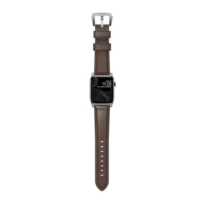 Nomad Traditional Strap Apple Watch 42/44/45/Ultra 49mm - Rustic Brown (Silver Hardware)