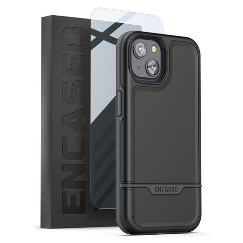 Encased Rebel Case with Screen Protector iPhone 14 Plus - Black