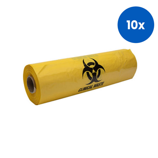 Livingstone Biohazard Waste Bag 240L 59x150 cm Recyclable LDPE 50 Pieces/Carton - Yellow x10
