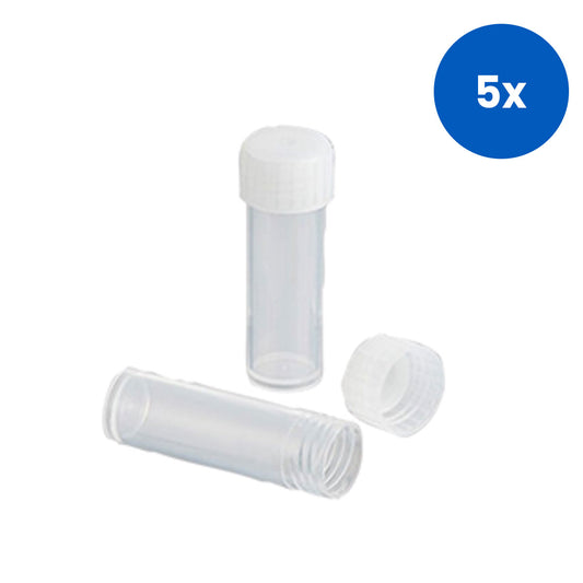 Livingstone Flat Bottom Tube 5mL 17 x 50mm Polystyrene 2000 Pieces/Carton - White x5