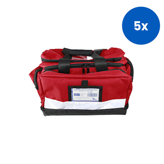 Livingstone First Aid Bag Empty Multi Compartment Heavy Duty Reflective Band High Risk 50x30x30CM - Red x5