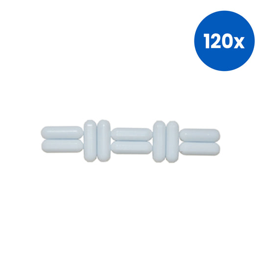 Livingstone Magnetic Stirrer Bar Micro without Pivot 15mm Length x 5mm Diameter - White x120
