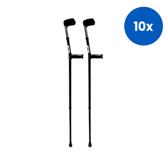 Livingstone Elbow Crutches Aluminium Medium 66 - 96cm 2/Pack - Black x10