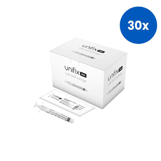 Terumo Unifix Hypodermic Syringe 3ml without Needle Luer Lock 100 Pieces/Box - White x30