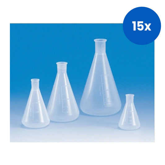 Aptaca Erlenmeyer Conical Flask 1 Litre Recyclable Polypropylene - Clear x15
