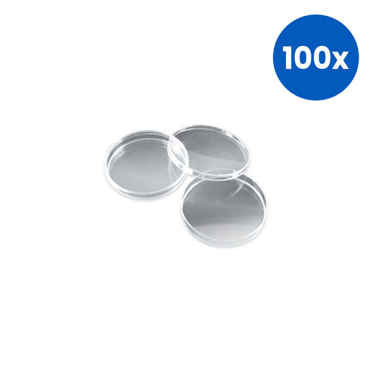 Aptaca Petri Dish with 3 Vents with Lid 100mm 10 Pieces/Bag - Clear x100
