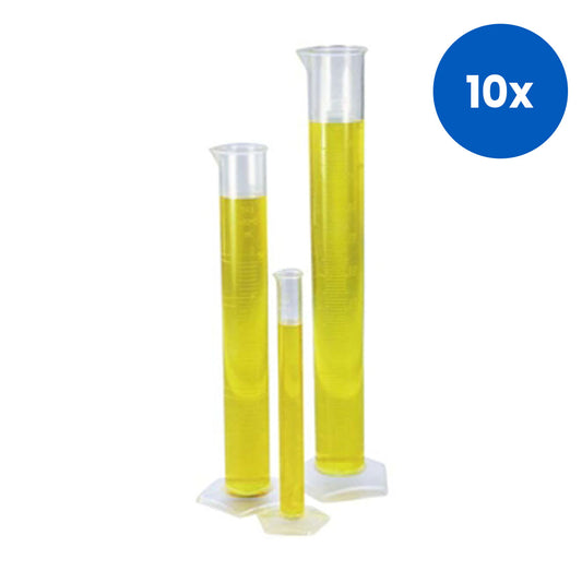 Aptaca Graduated Measuring Cylinder Low Form 1000ml 70mm x 332mm Autoclavable Polypropylene - Clear x10