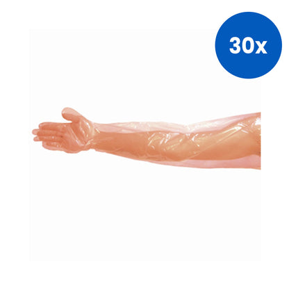 Livingstone Veterinary Gloves Shoulder Length Polyethylene Latex Free 100/Box - Clear x30