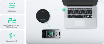 Yealink SP92 USB‑C/A Speakerphone and Microphone Teams Certified Mic for Computer/Laptop