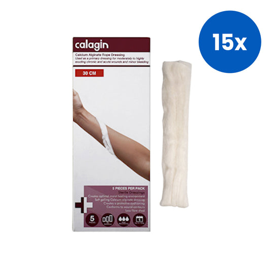 Calagin Calcium Alginate Dressing Non-Adherent 30cm 5 Pieces/Box - White x15