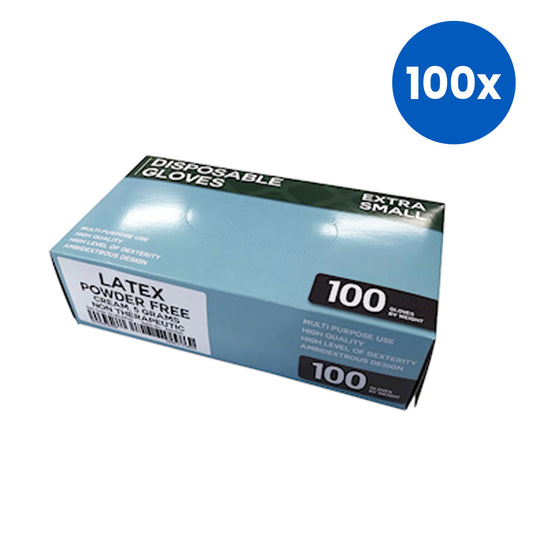Economy Latex Glove Recyclable Low Powder Non Therapeutic Use Extra Small 100/Box - Cream x100