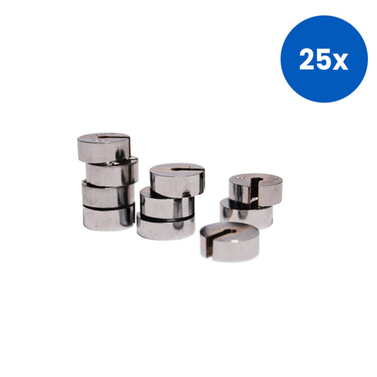 Livingstone Slotted Mass Weight Stainless Steel On Carrier 9x 25 Grams - Silver x25