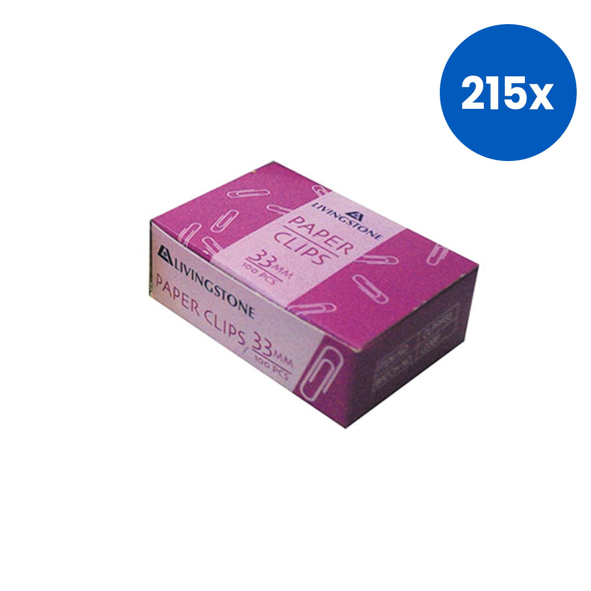 Livingstone Paper Clips 33mm Smooth-Finish in Recyclable Box Packaging 100 Pieces/Box – Silver x215