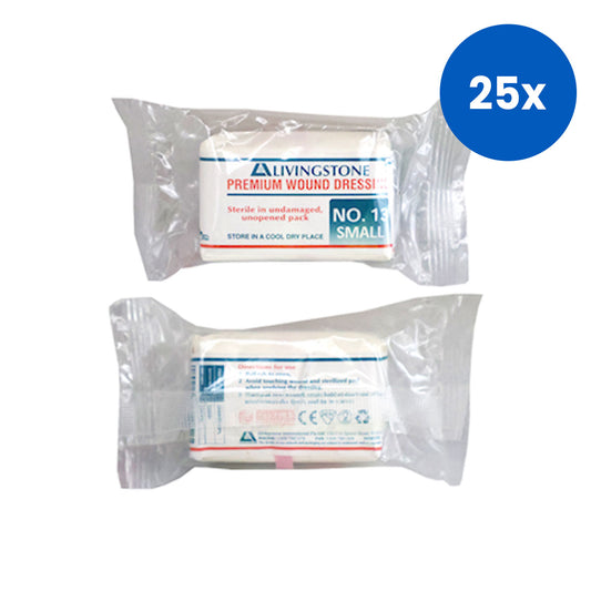 Livingstone Premium Wound Dressing Bandage Small (#13) Latex Free 12/Pack - White x25
