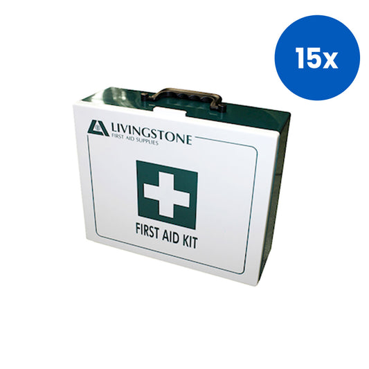 Livingstone First Aid Empty Recyclable Plastic Case Large 29 x 26.5 x 10.1 cm - Green x15