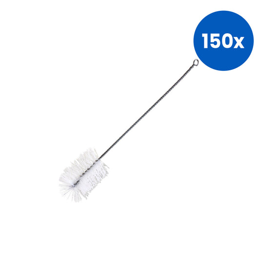 Livingstone Bottle Brush 340mm Long with 65 x 65mm Soft Bristle Head Ergonomic Handle for Deep Cleaning Plastic & Glass Bottles – White x150