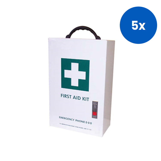 Unbranded First Aid Empty Metal Case 2-Way 44 x 28 x 14 cm Wall Mountable Self Lock-In - White x5
