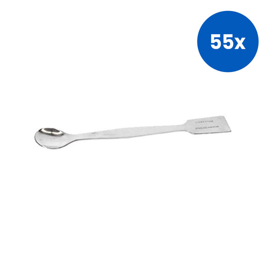 Livingstone Stainless Steel Spatula 1 Spoon and 1 Flat End 20 x 25mm x 110mm 14 Grams - White x55