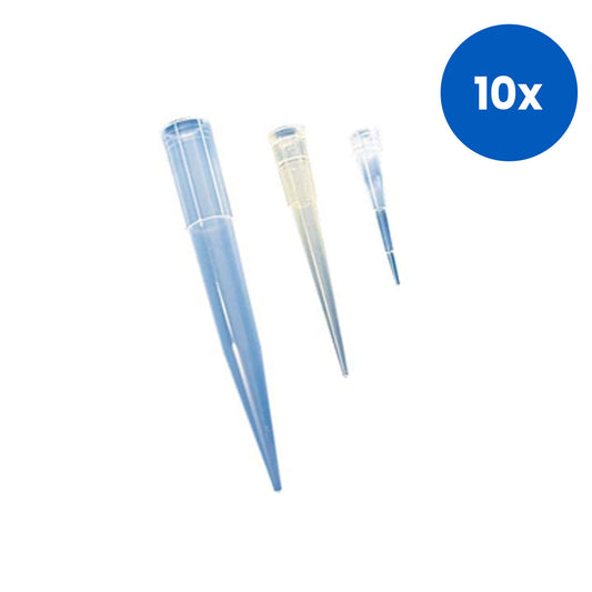 Aptaca Macro Tips Gilson Pipetman 1000-5000 ul Neutral Transparent Autoclavable Polypropylene 250/Bag - Blue x10