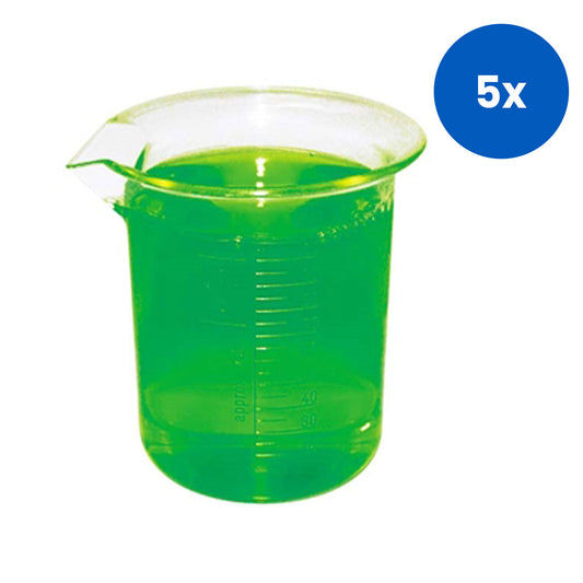 Aptaca Beaker 5000ml 228mm x 190mm Low Form Graduated with Spout TPX Autoclavable - Clear x5