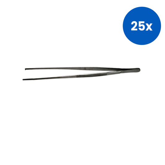 Livingstone Dissecting Tissue Forceps 30cm  1 x 2 Teeth Stainless Steel - Silver x25