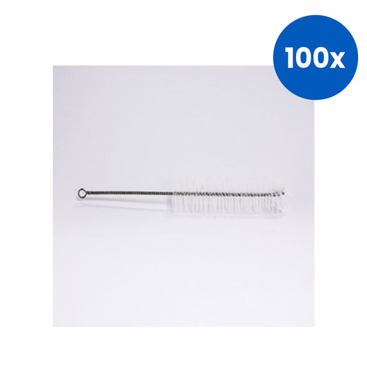 Livingstone Test Tube Brush Overall Length 230mm Bristle Diameter 22 x 125mm Laboratory Cleaning Tool - White x100